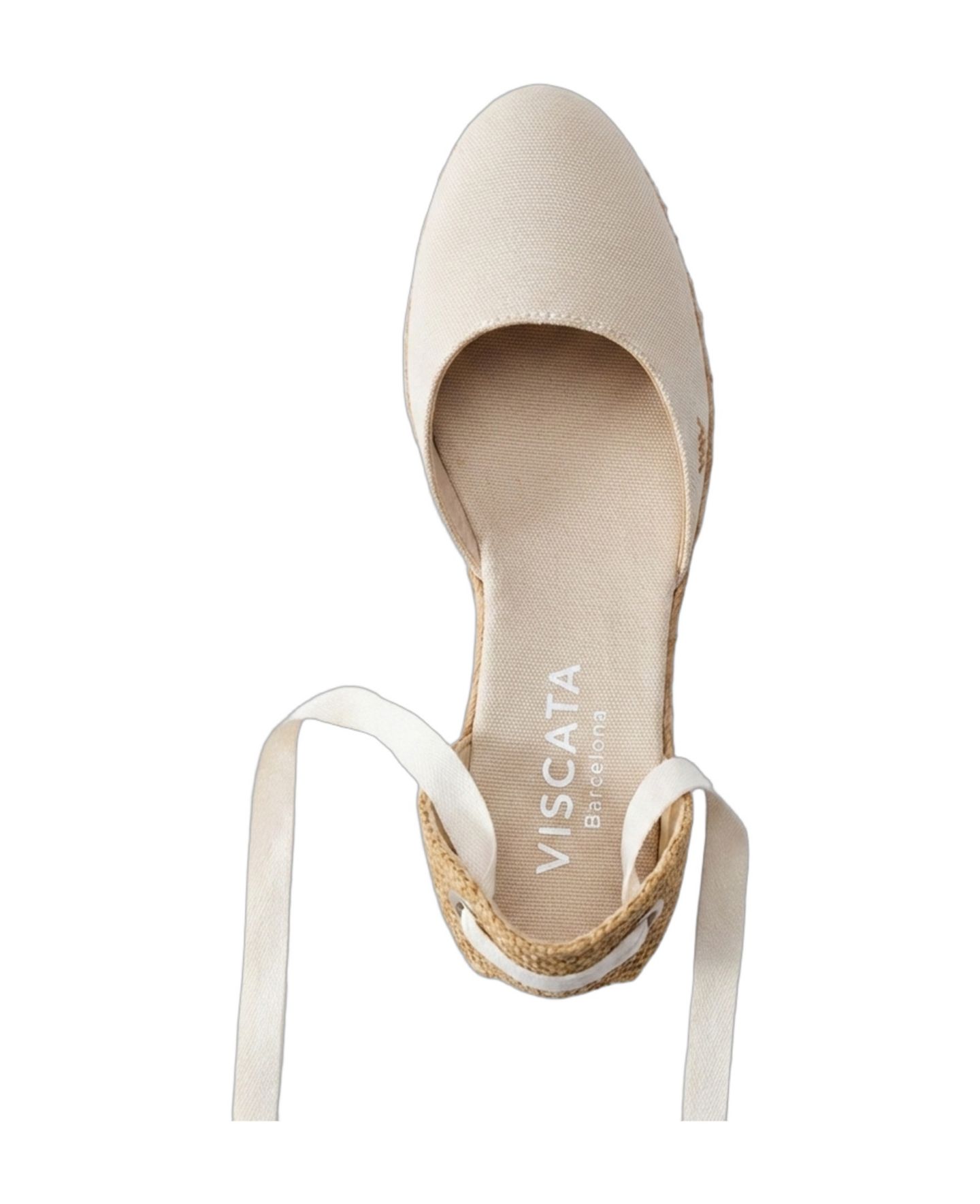 Женские сандалии VISCATA Sagaro Canvas Espadrille Wedges, цвет: Бежевый — фото 2
