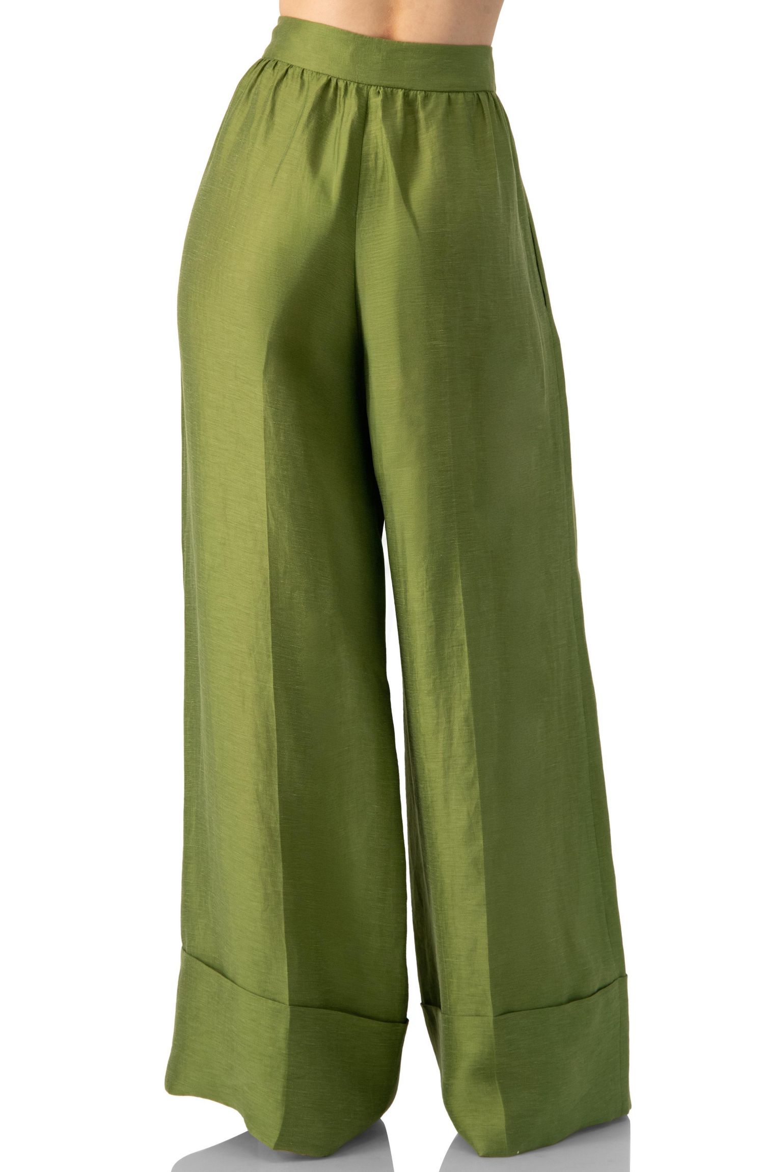 Women's Linen Maxi Wide-Leg Pants