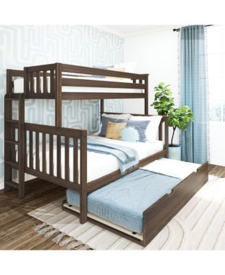 Max and Lily Bunk Bed With Ladder on End and Trundle