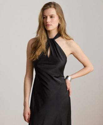satin halter top dress Alicia Satin Halter Mini Dress
