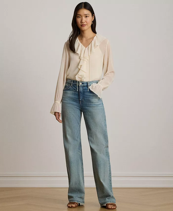 Women's Ruffle-Trim V-Neck Blouse - thumbnail 2