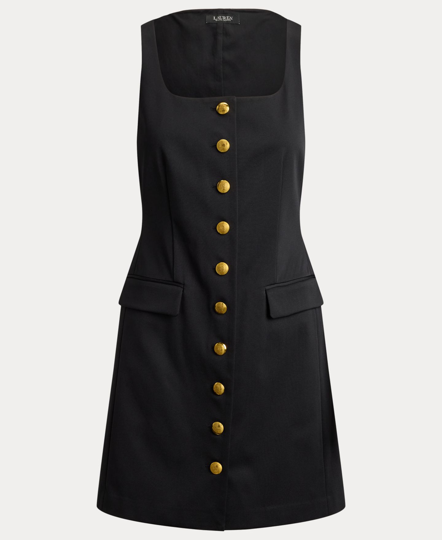 Женское платье Lauren Ralph Lauren Button-Trim Faille Cocktail, цвет: Чёрный — фото 5