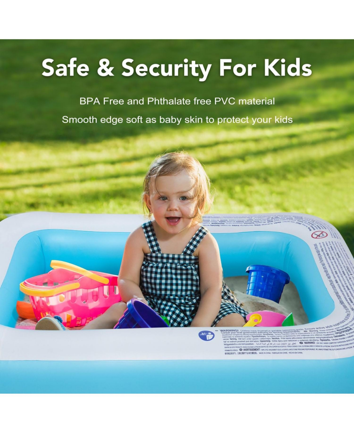 Gnuadz Inflatable Kiddie Pool Family Swimming Backyard Summer Fun