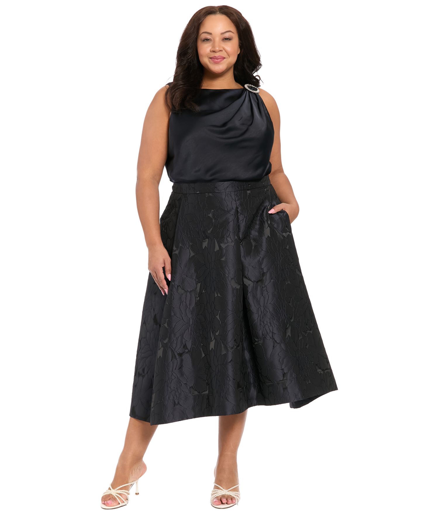 Женская юбка Muse Plus Size Pleated Midi, цвет: Сумеречный тёмно-синий — фото 2
