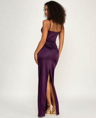eggplant evening dress The Dress Outlet Formal Ball Gown - Sleeveless Bateau Neckline - Eggplant