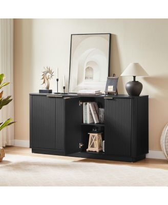 63 Vertical Stripe Buffet Cabinet/TV Stand