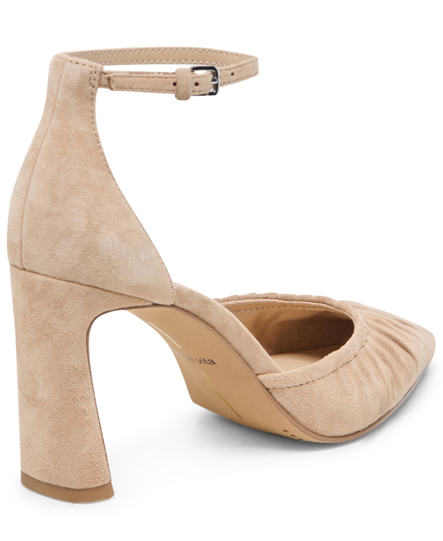 Женские туфли Dolce Vita Kylo Ruched Pointed Toe Pumps, цвет: Верблюжий замшевый — фото 7
