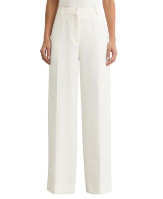 Women's Linen-Blend Wide-Leg Trousers
