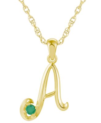 Ruby (1/6 ct. t.w.) Initial Pendant Necklace in 10k White Gold (Also Available 10k Yellow Gold)