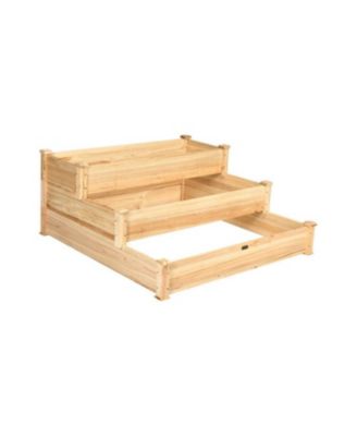 3 Tier Elevated Wooden Garden Bed for Vegetables, Herbs and Flowers