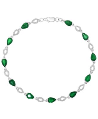 Emerald (4-1/5 ct. t.w.) & Diamond (1/3 ct. t.w.) Bracelet in 14k White Gold