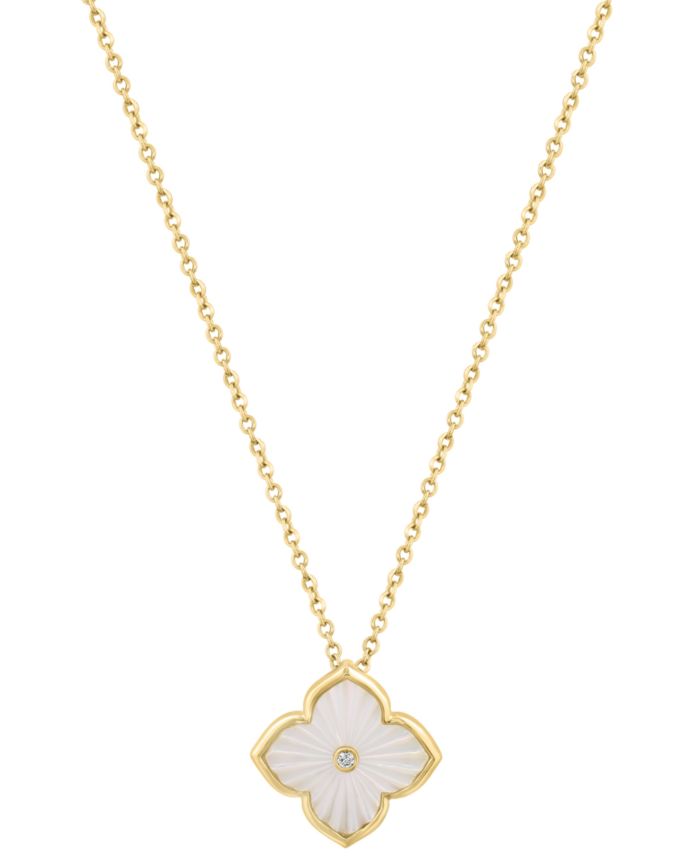 EFFY Collection Mother of Pearl (0.75mm) & Diamond Accent (0.04 ct. t.w.)