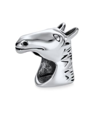 Western Equestrian Horse Charm Bead .925 Sterling Silver Fits European Charms