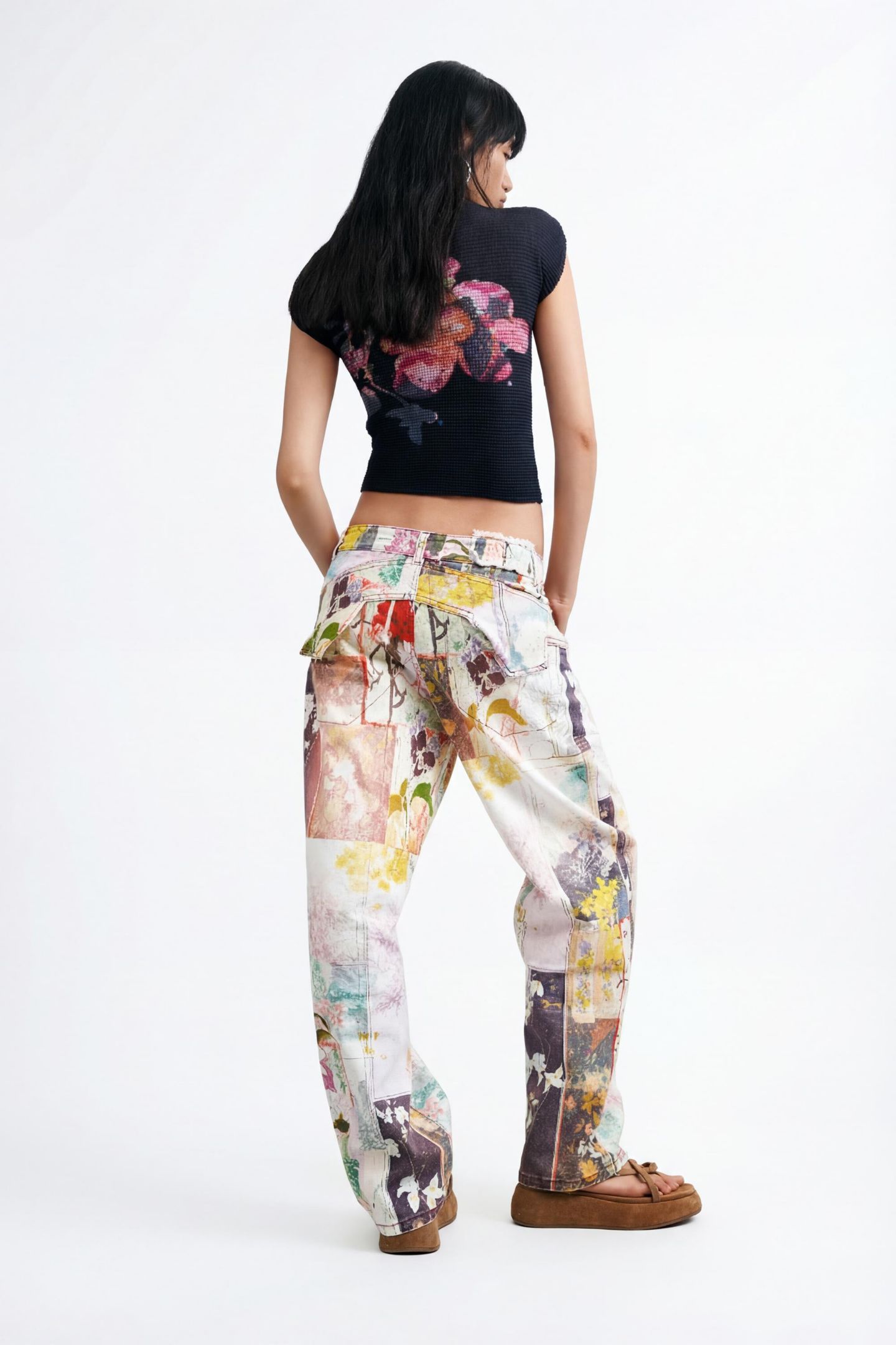 Женские джинсы Desigual Printed regular, цвет: Разноцветный — фото 4