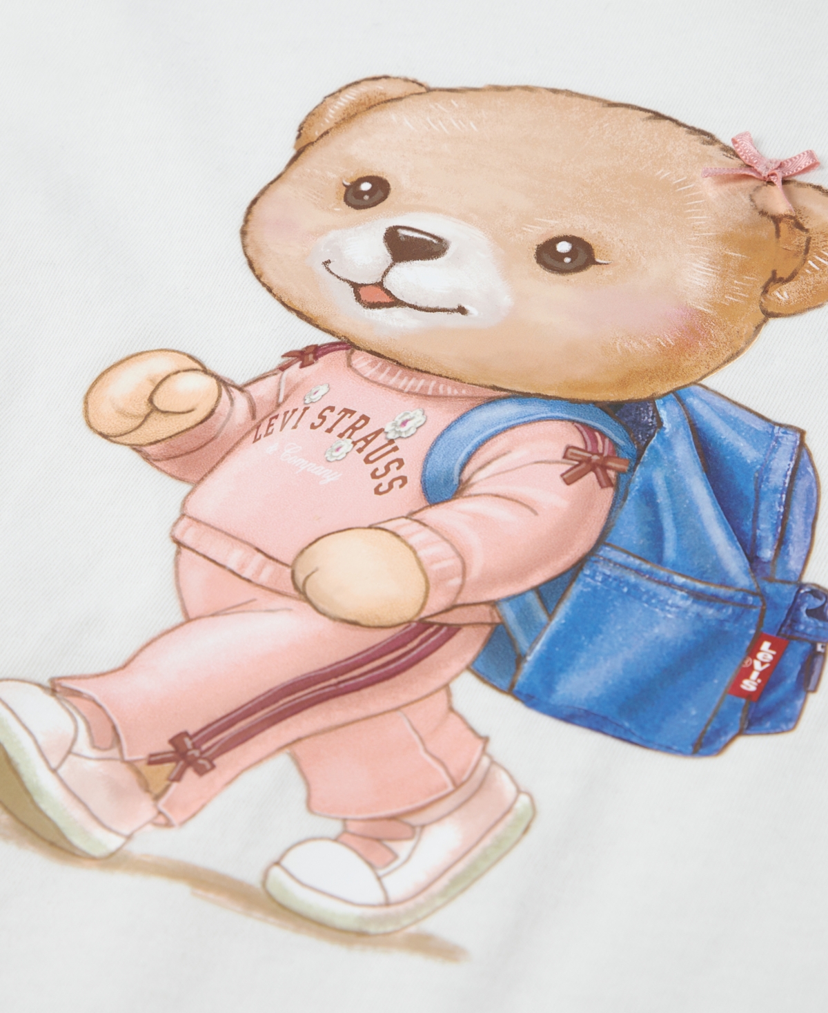 Levi's Girls' 4-6X Bear T-Shirt and Flared Pants, 2-Piece Set