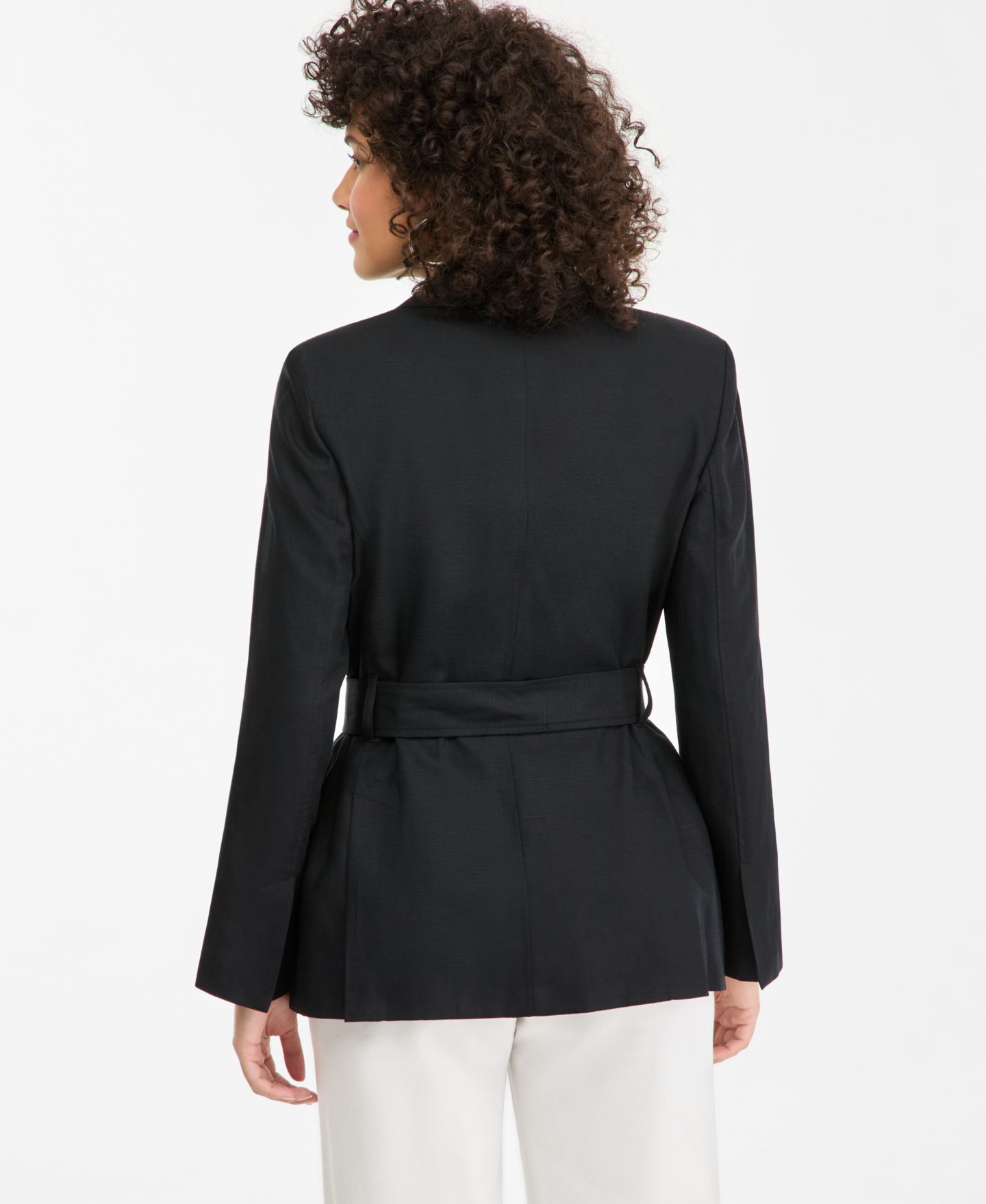 Женский пиджак I.N.C. International Concepts Belted Blazer, цвет: Глубокий чёрный — фото 2
