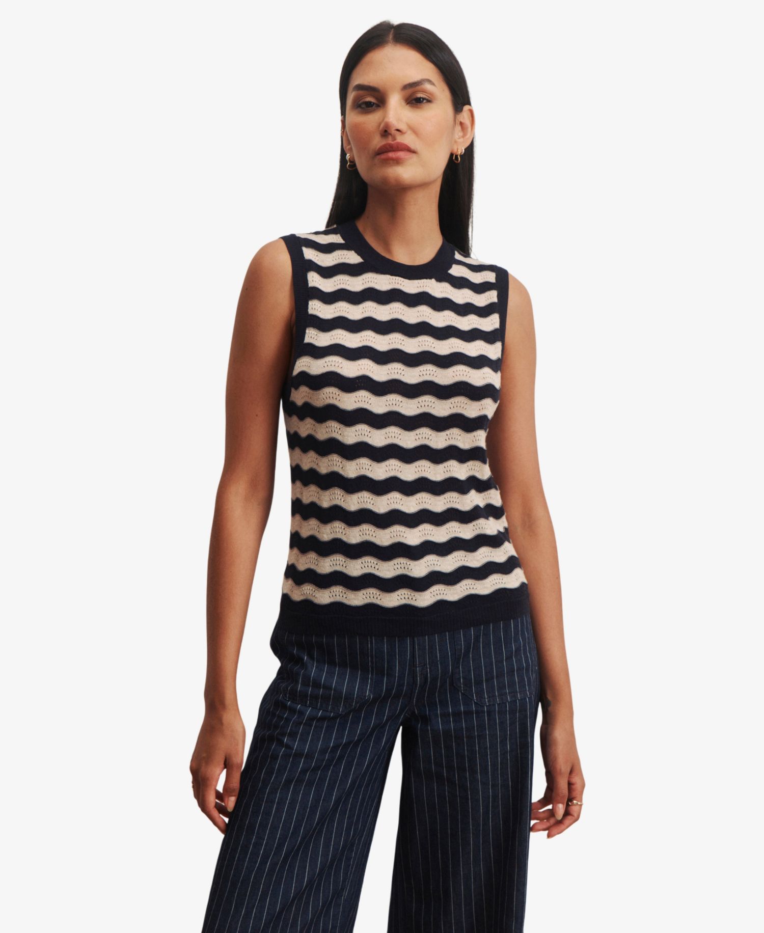 petite Everyday Chevron Sleeveless Sweater Tank