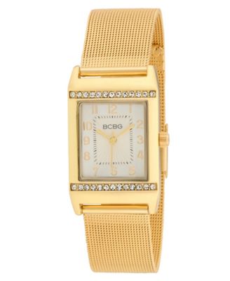 Bcbg Womens Quartz Rectangle Gold Stainless Steel Watch 23mm - Gold 99$
