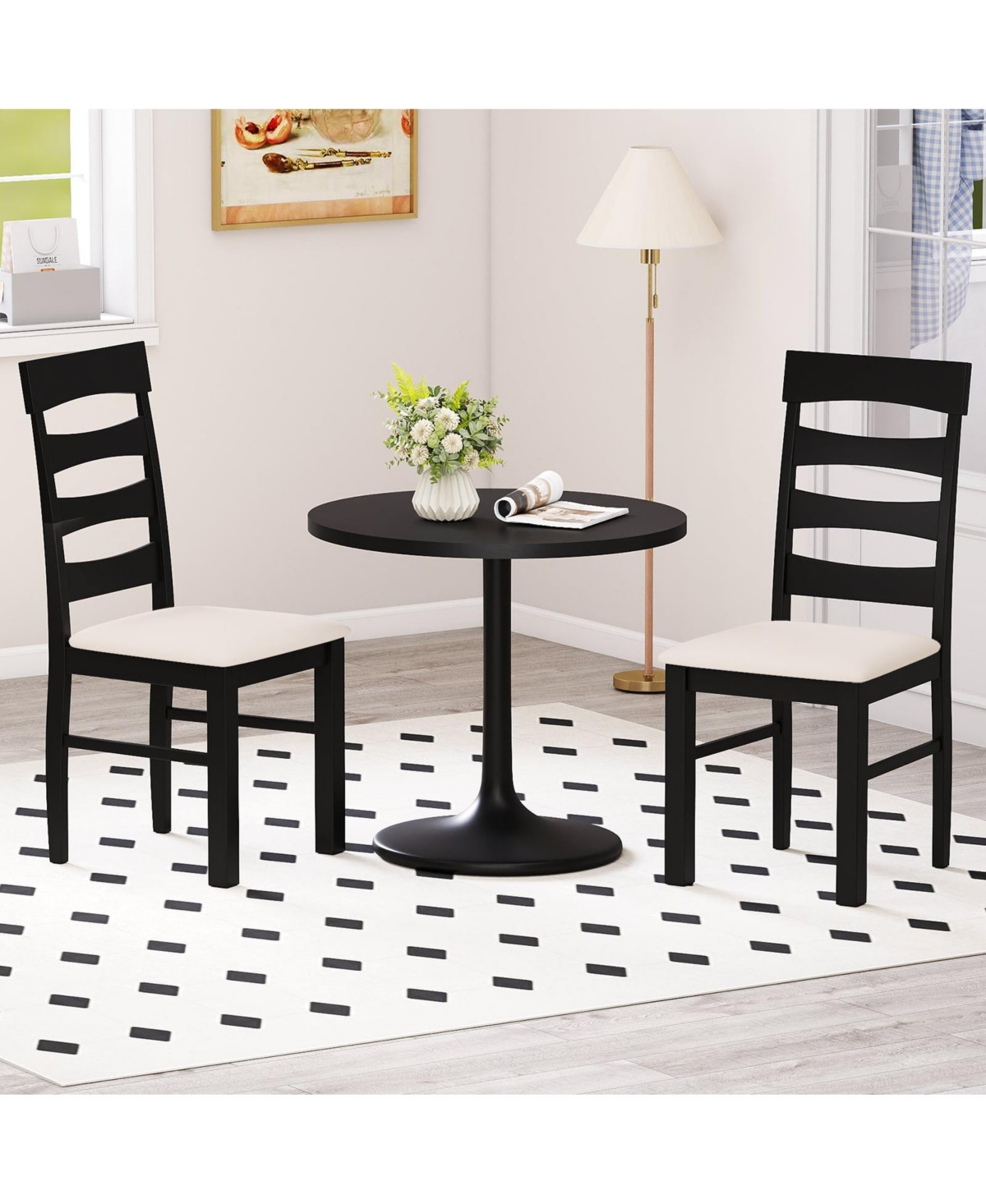 Slickblue Set of 2 High Back Dining Chairs with Comfortable Padded Seat