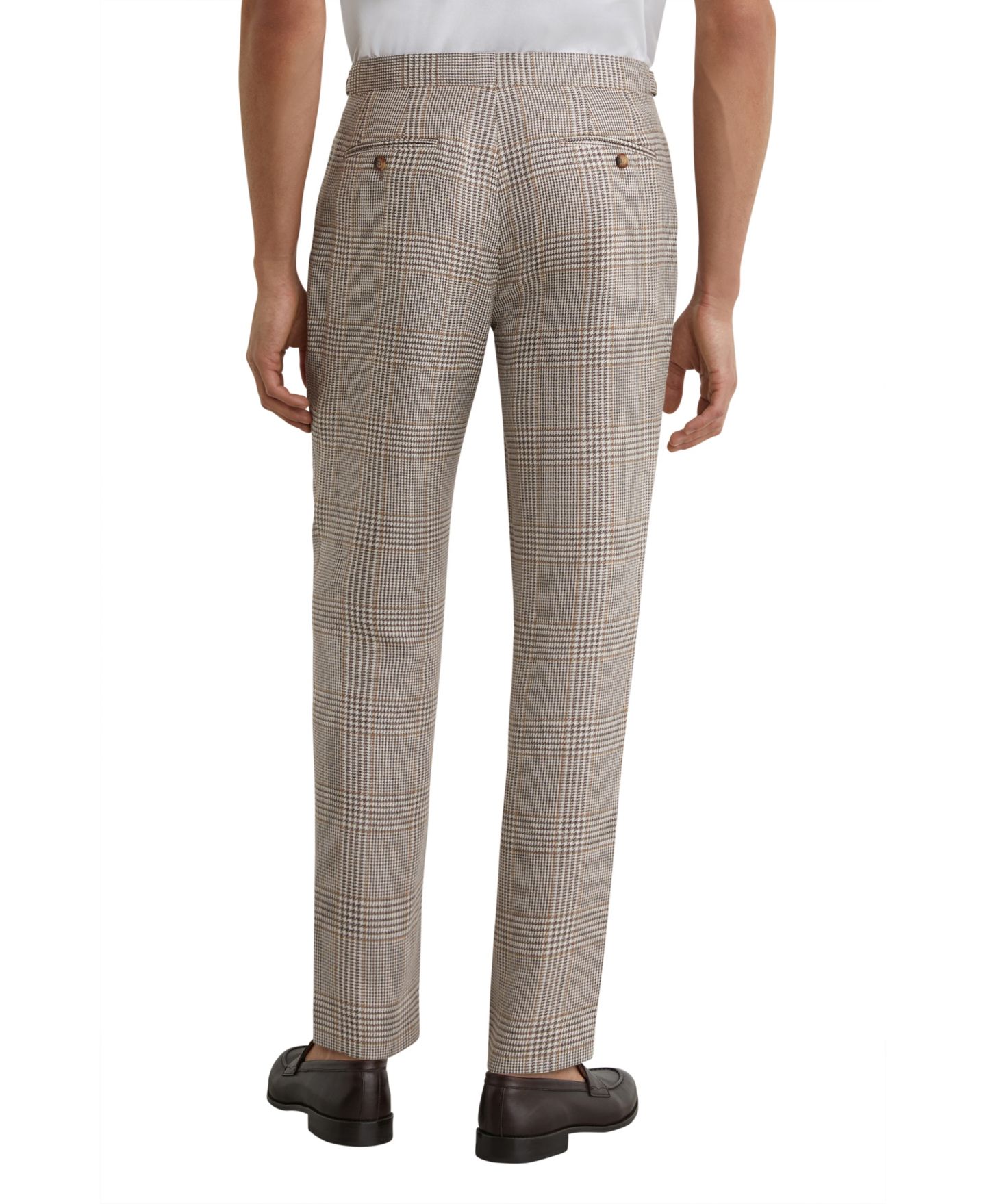 Мужские брюки REISS Epsom Prince Of Wales Check Mixer Pant, цвет: Овсяный коричневый — фото 5