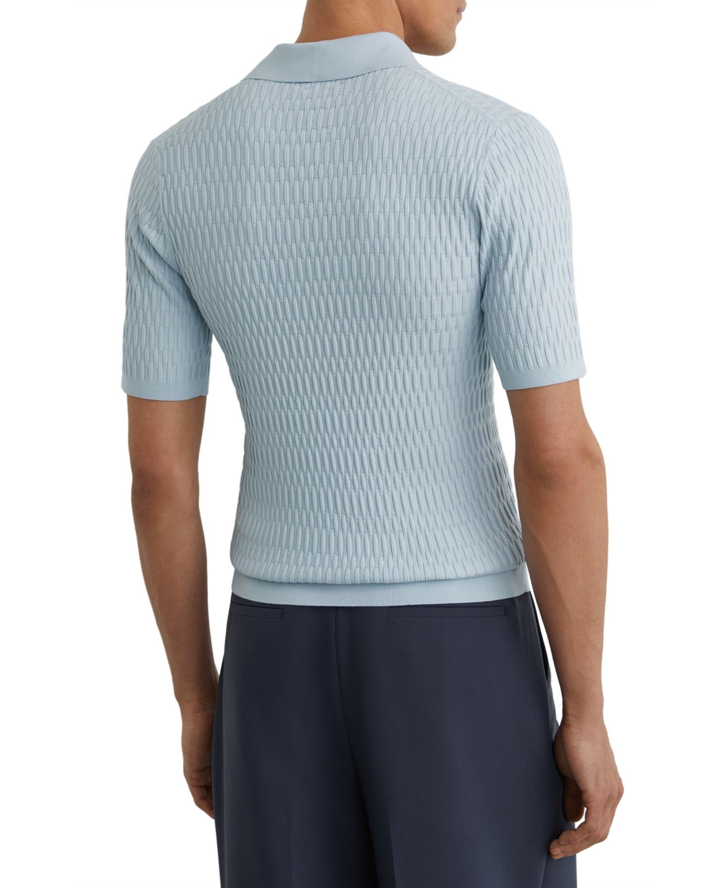 Men's Era Half Button Textured Polo Shirt
