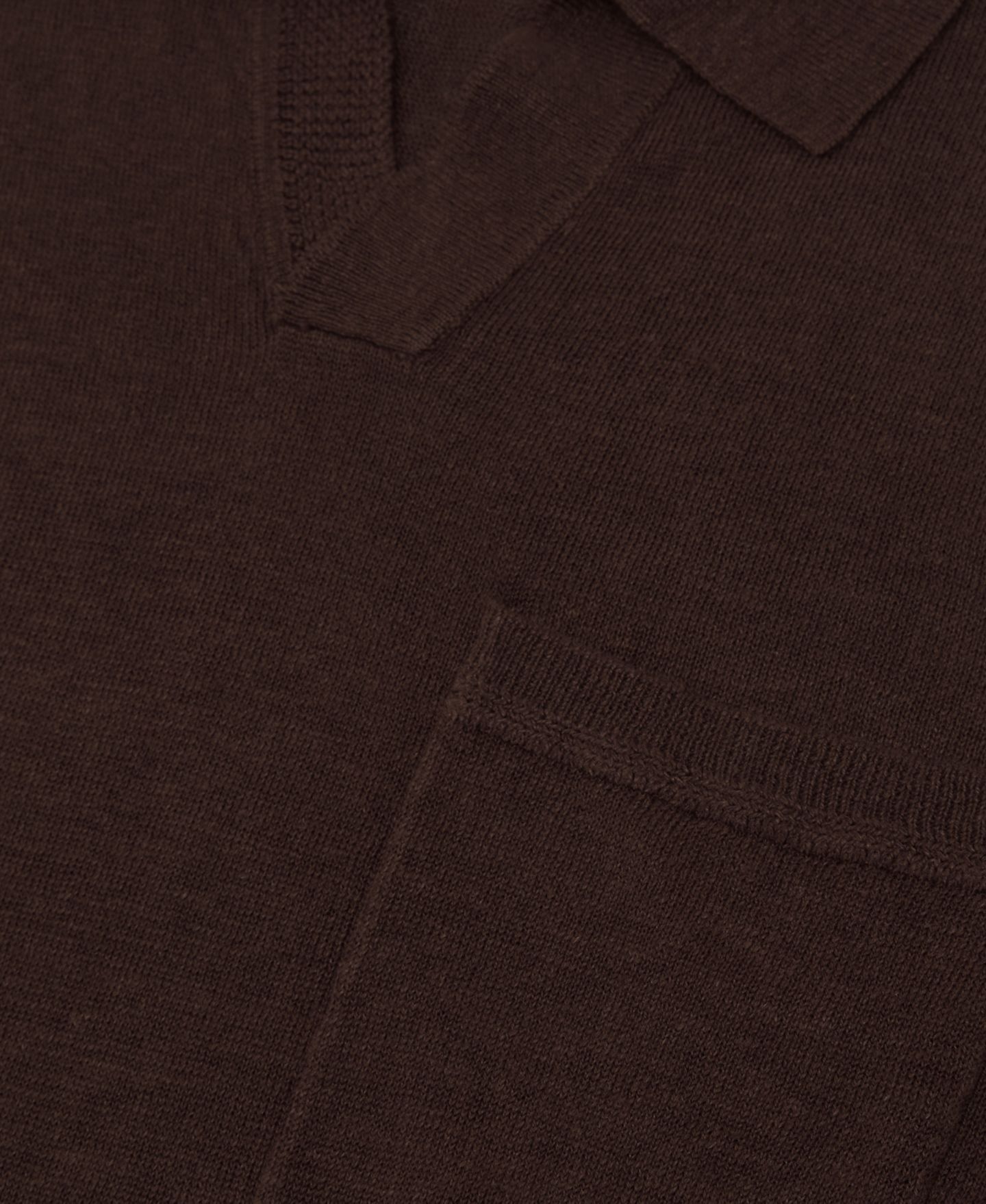 Мужское поло REISS Oaklands Open Collar Linen Polo Shirt, цвет: Шоколадный коричневый — фото 3