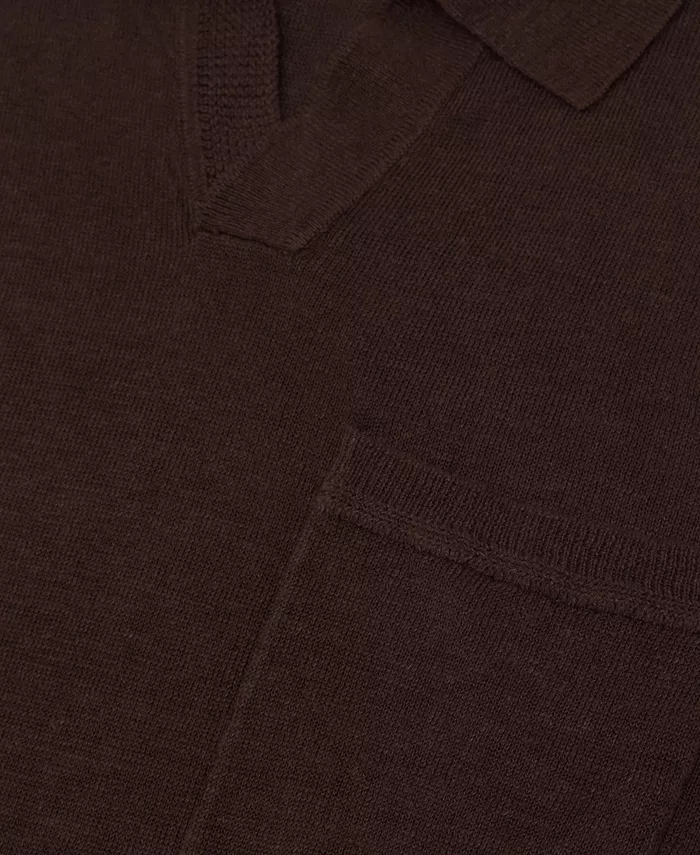 Men's Oaklands Open Collar Linen Polo Shirt - thumbnail 3