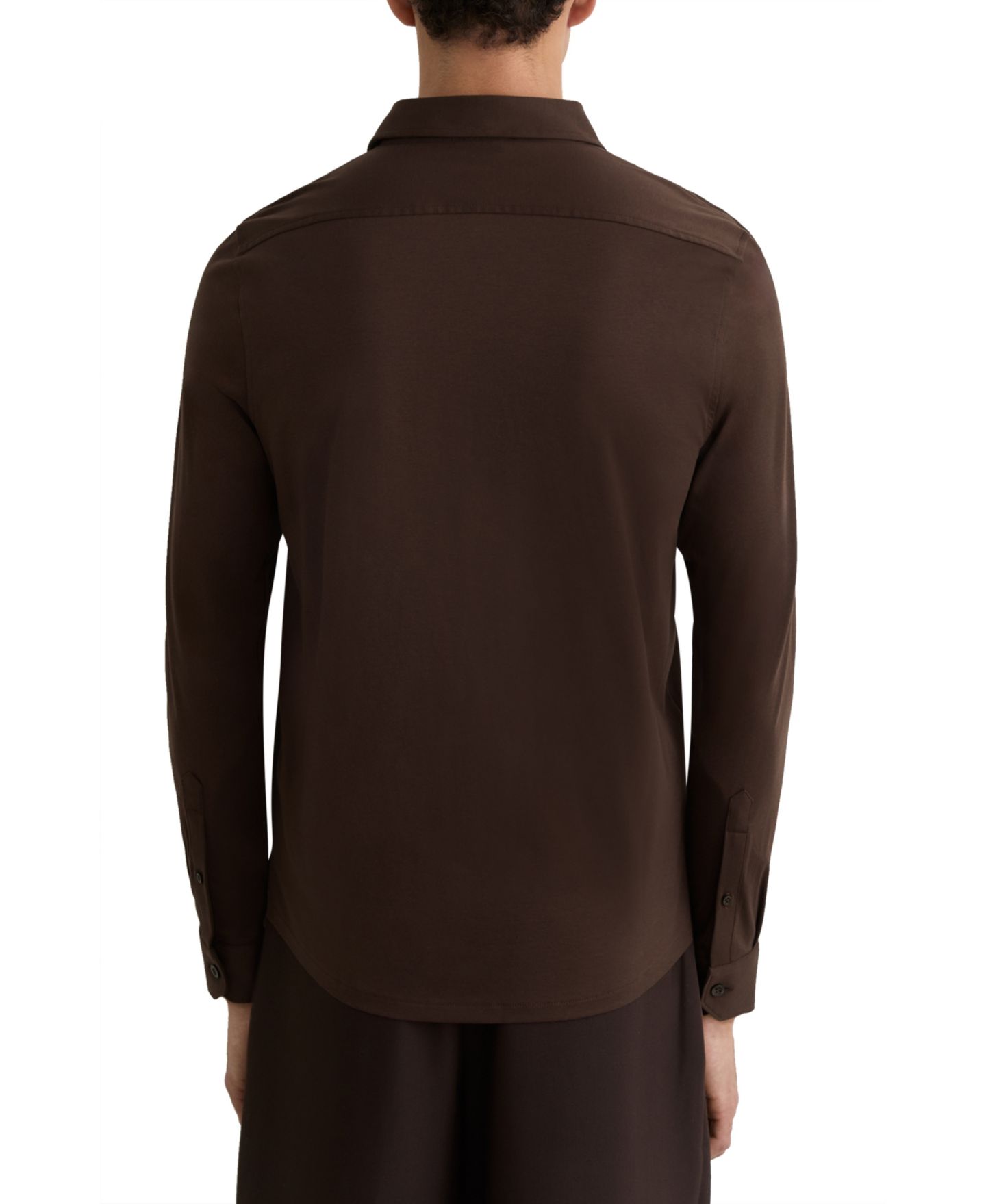 Мужская рубашка REISS Duke Air-Water Cotton Button-Through, цвет: Коричневый — фото 2