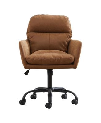 PU Leather Office Desk Chair - 360degree(s) Swivel, Height Adjustable, Thick Padded Seat, Ergonomic Computer Chair for Study Room.