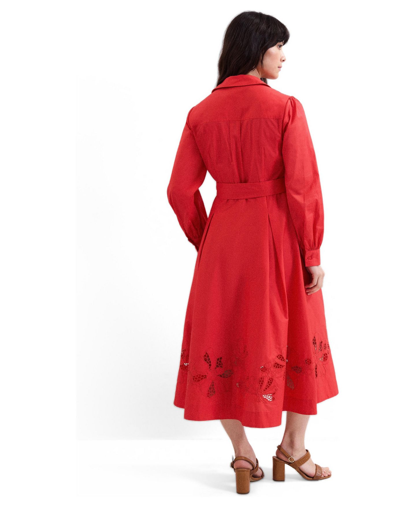 Женское платье Phase Eight Kim Cutwork Hem Midi, цвет: Красный — фото 3