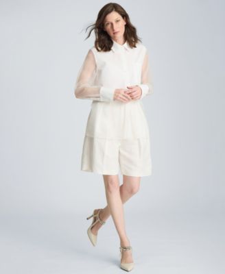 Women's Cotton-Blend Long-Sleeve Shirt