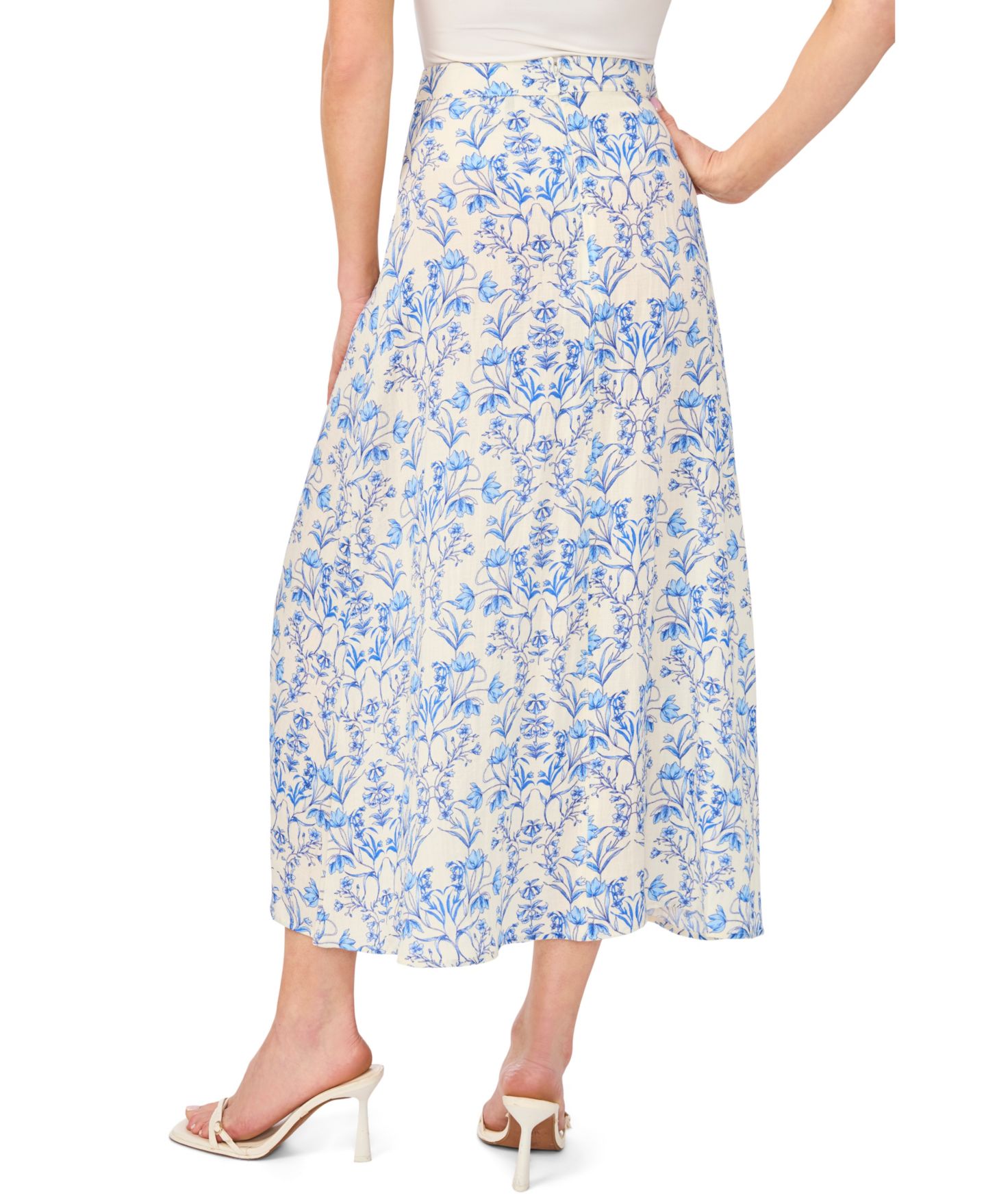 Женская юбка CeCe Center Seam Printed, цвет: Синий — фото 3
