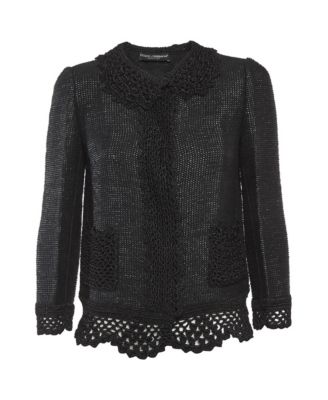 Women's Lace Trim Tweed Jacket