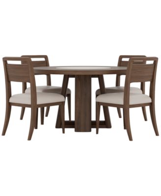 Amelie Round 5-Piece Wood Dining Set (Table and 4 Wooden Side Chairs)
