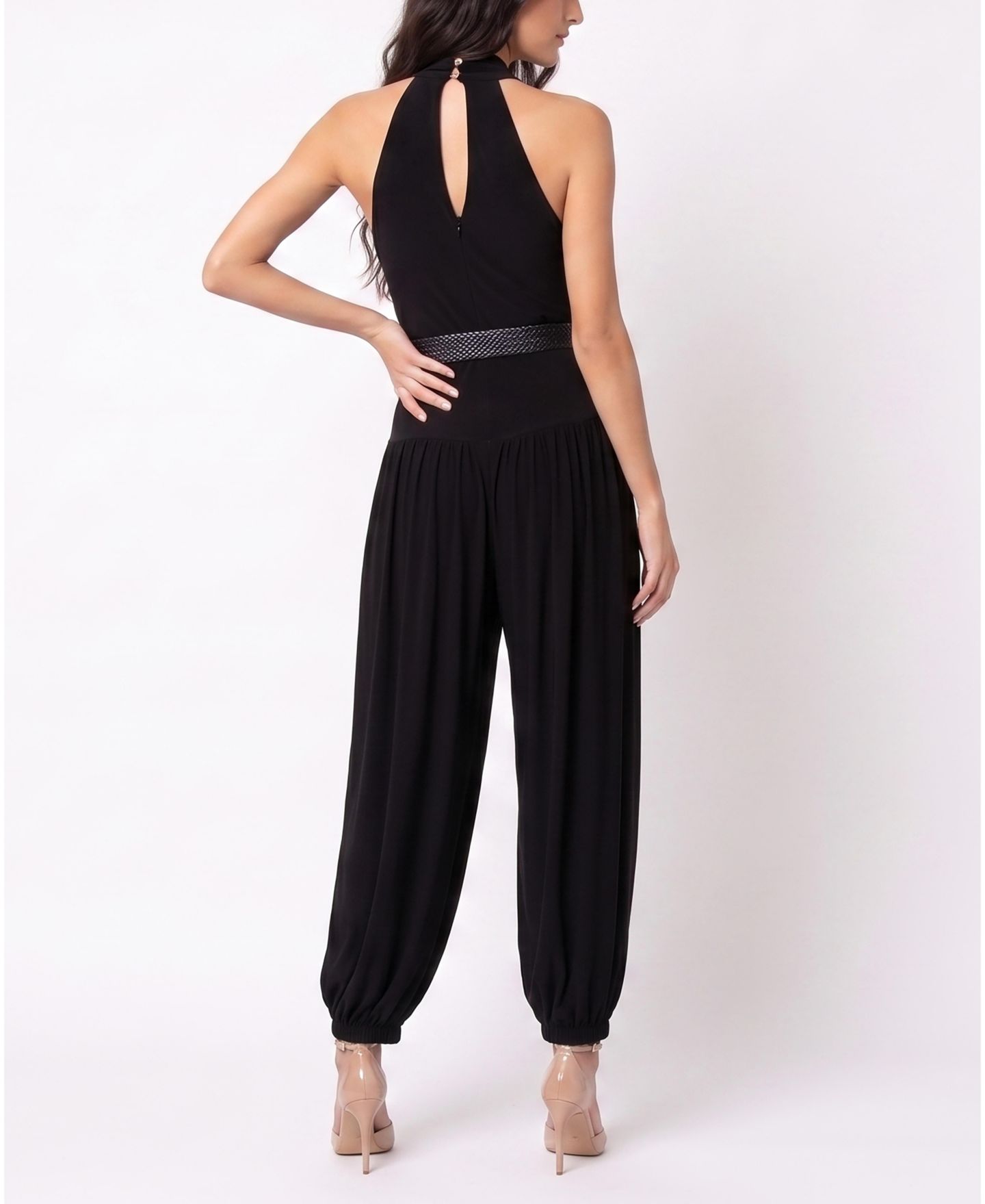 Женский комбинезон Taylor Belted Cowl Neck Jumpsuit, цвет: Чёрный — фото 3