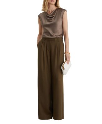 Women's Silk Cowl-Neck Sleeveless Top