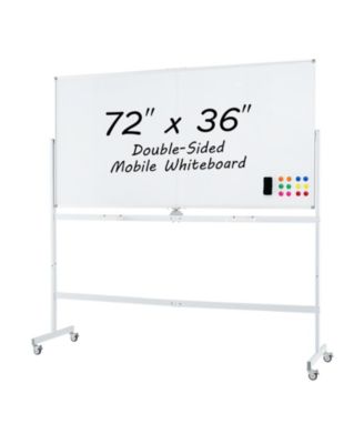 Rolling Double-Sided Magnetic Whiteboard on Wheels with Stand and Aluminum Alloy Frame