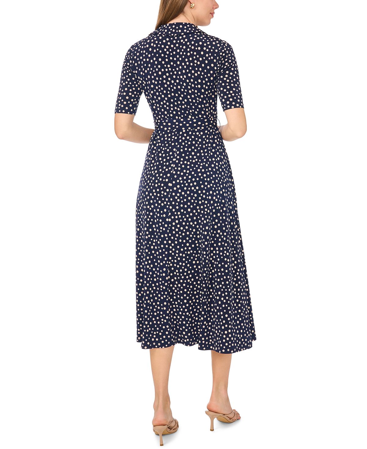 MSK Women's V-Neck Collar and Trim Midi Dress view 5 — MAYCSS fashion products