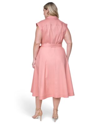 calvin klein plus size evening dresses Calvin Klein Plus Size Short-Sleeve Midi Dress