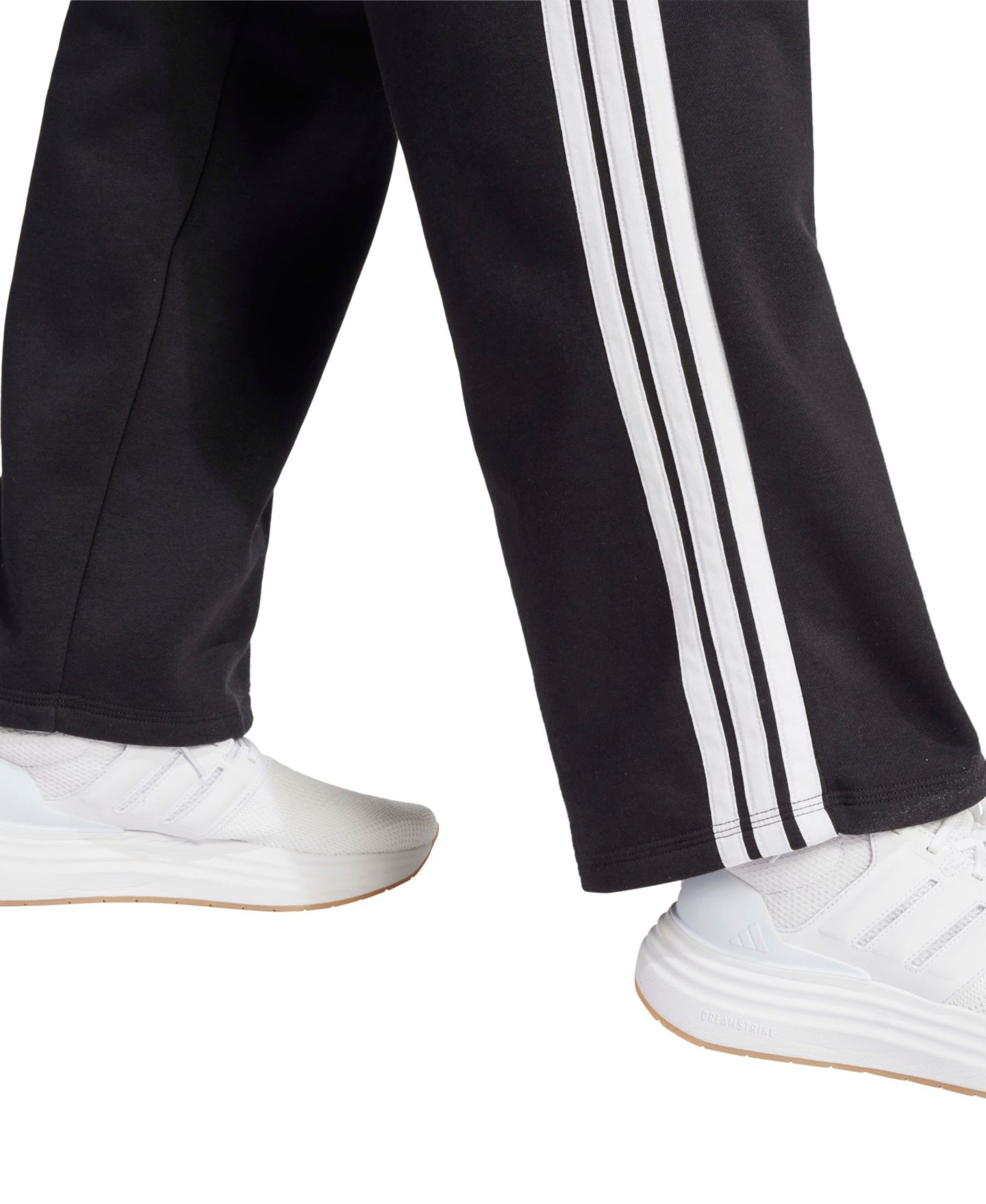 Женские брюки adidas Essentials 3-Stripes Fleece Slim, цвет: Чёрный — фото 4