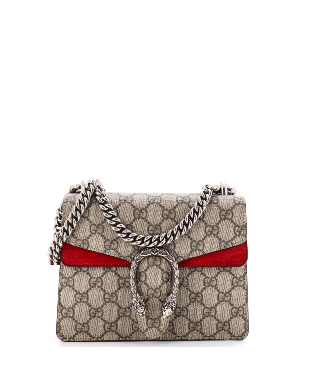 Pre-Owned Gucci Mini Dionysus Bag Gg Coated Canvas - Red