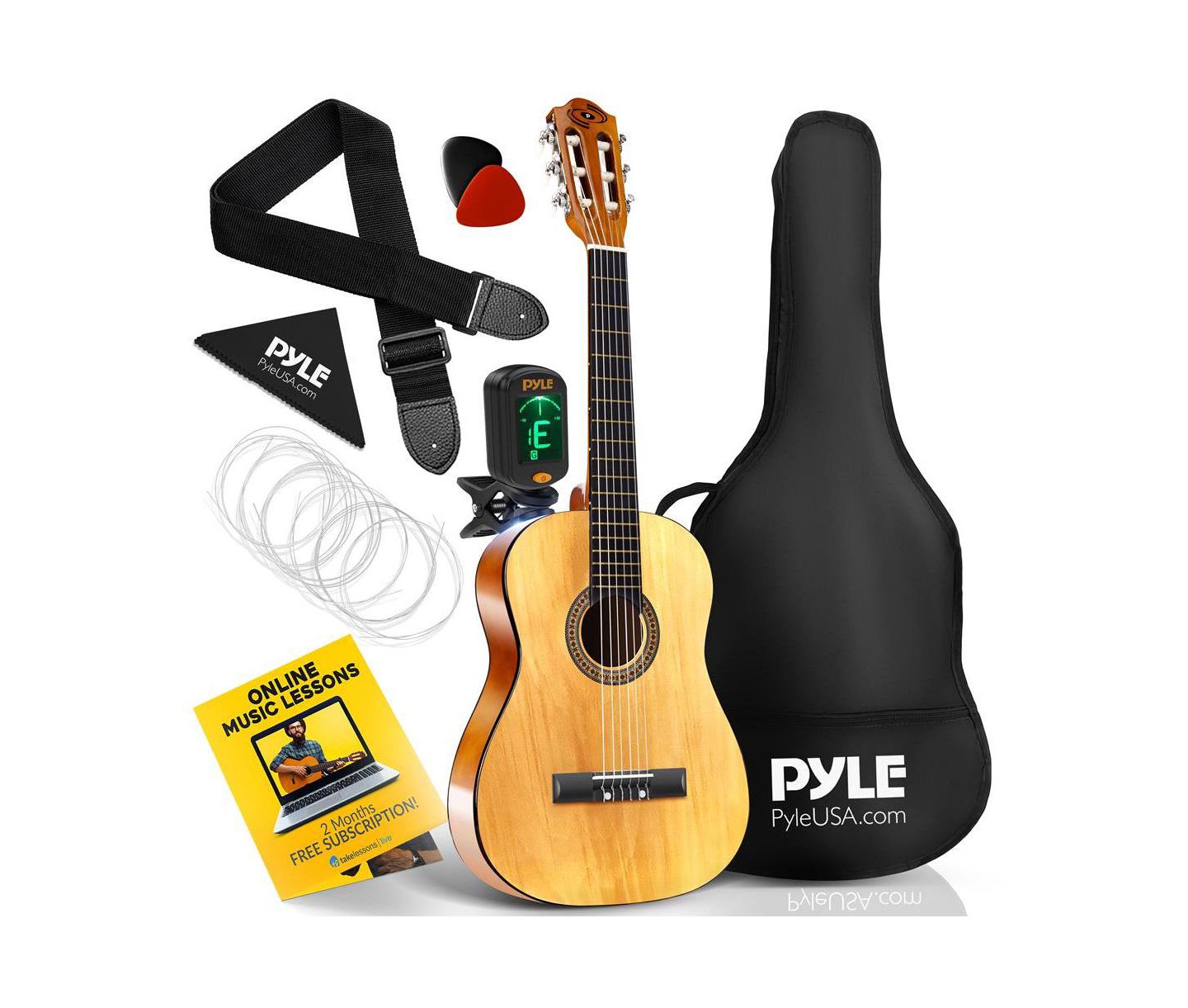 Детские игрушки Pyle 30" Junior Classic Style Guitar Kit with Digital Tuner, Ages 4+ — фото 1