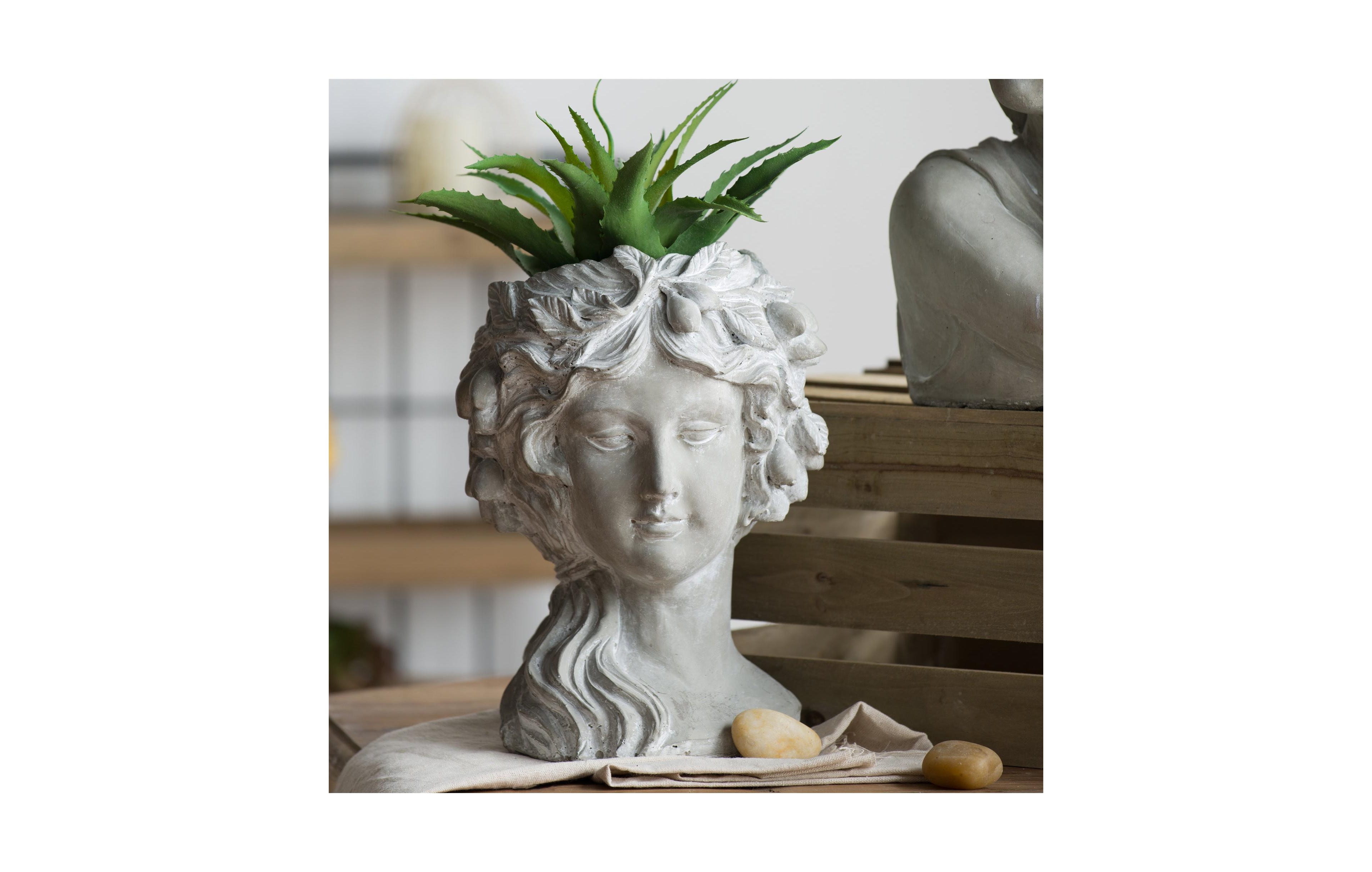 Clihome Outdoor Home Garden Decor Cement Bust Wall Planter