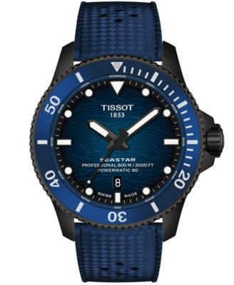 Men's Seastar Blue Rubber Strap Watch 44mm