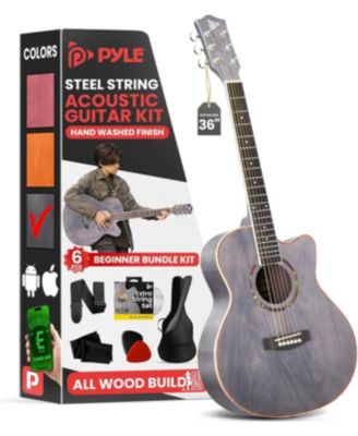 Beginners 6-String Acoustic Guitar, 36" Cutaway Body With Kit