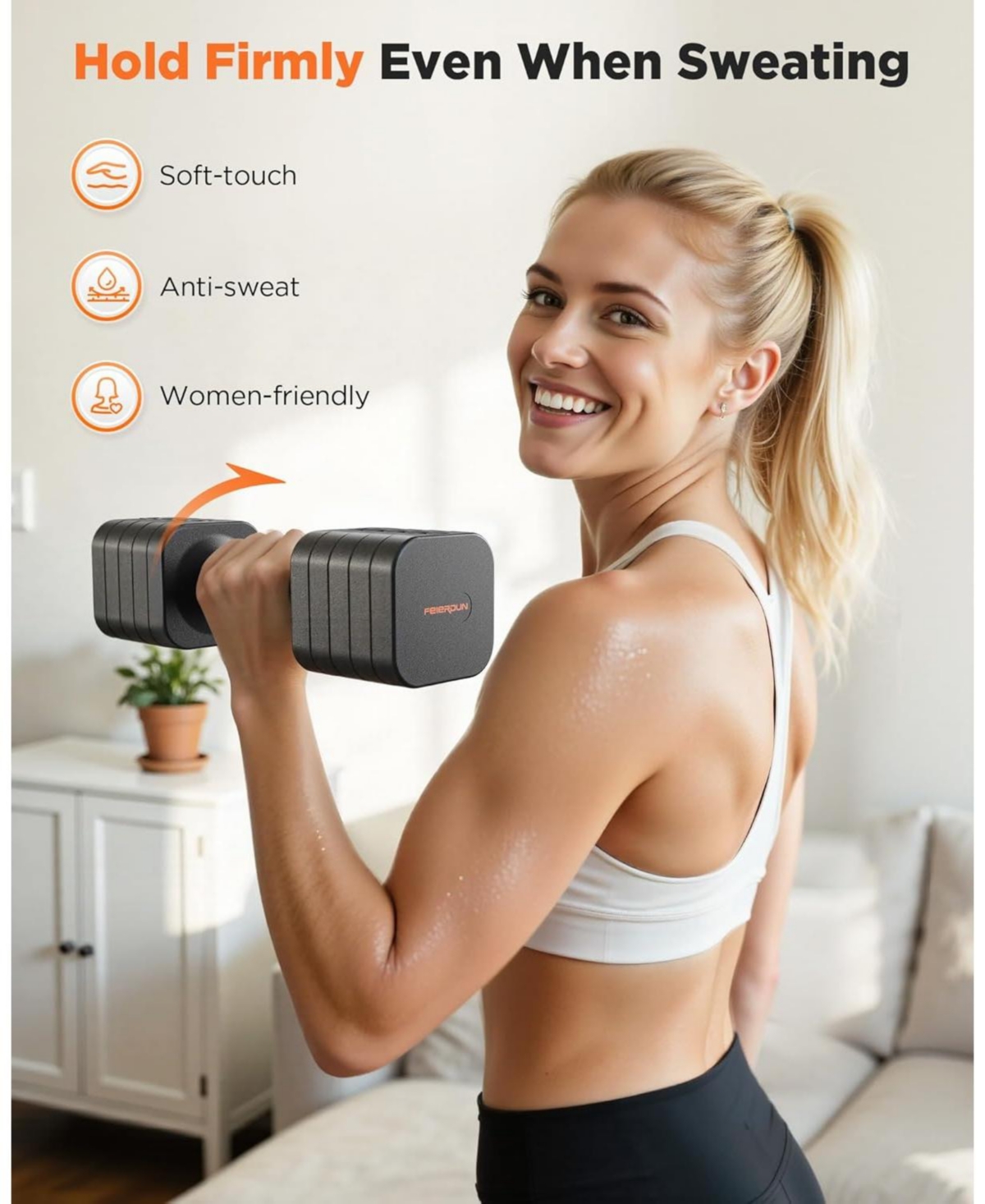 Fed Fitness 5-in-1 Adjustable Dumbbells Pair, Lbs Quick-Adjust Hand Weights for Home Gym and Outdoor Training
