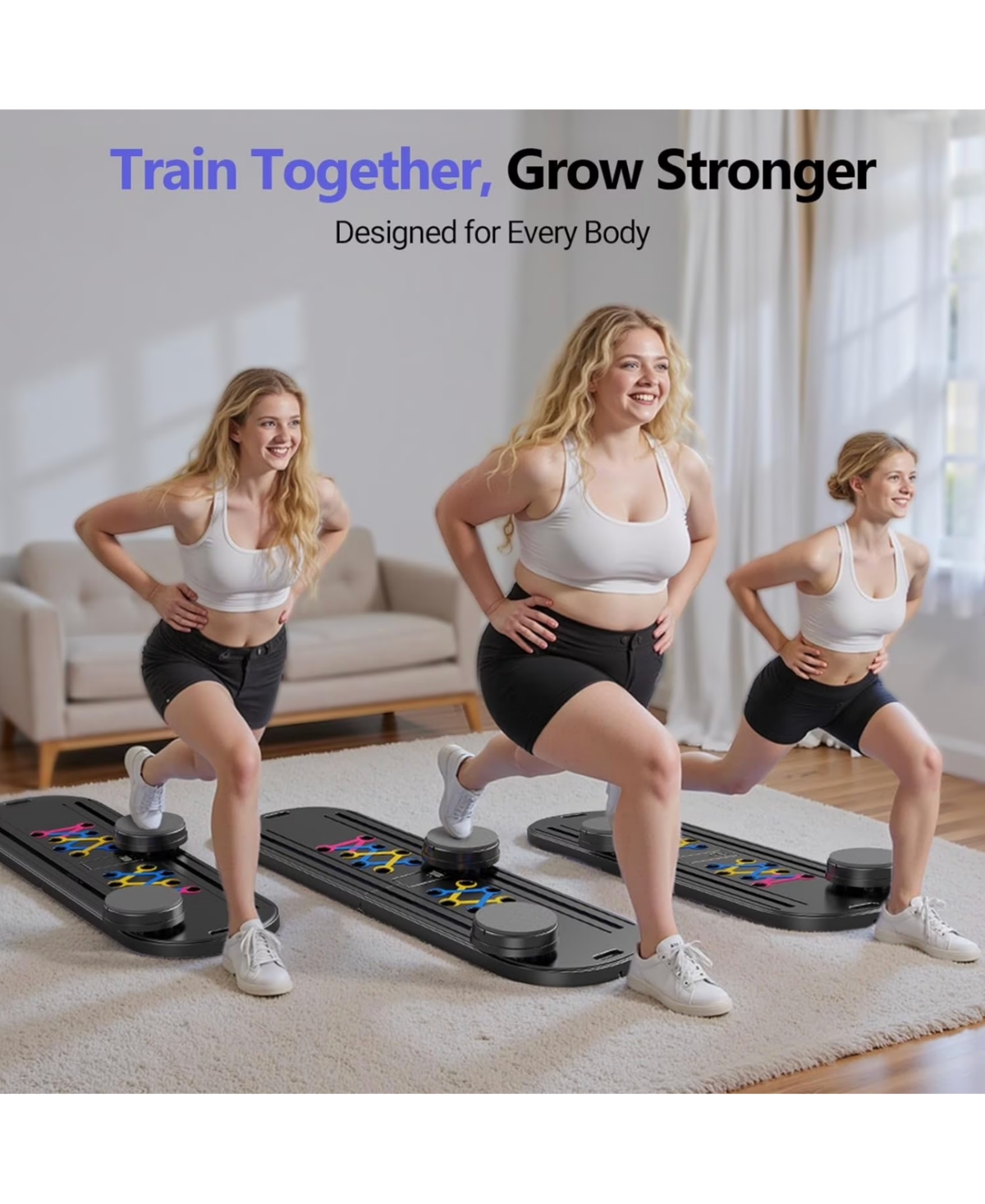 Fed Fitness Portable Pilates Reformer Board for Home Workout, Easy-to-Use Sliding Full Body Toning, Lightweight Exercise Equipment