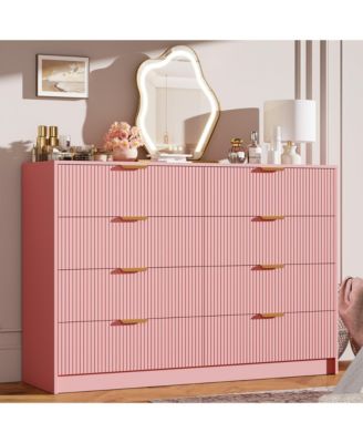 pink dresser and nightstand Wood Dresser Chest of Drawers Bedroom Dressers Nightstand for Girls Pink