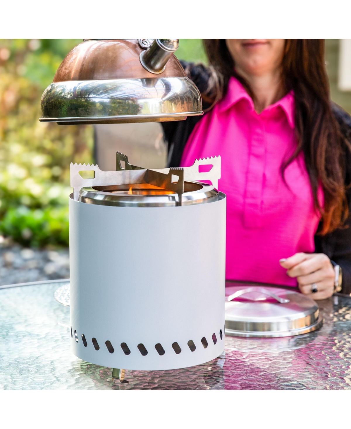 Sunnydaze Decor 3-Piece Stainless Steel Smokeless Fire Pit Accessory Kit