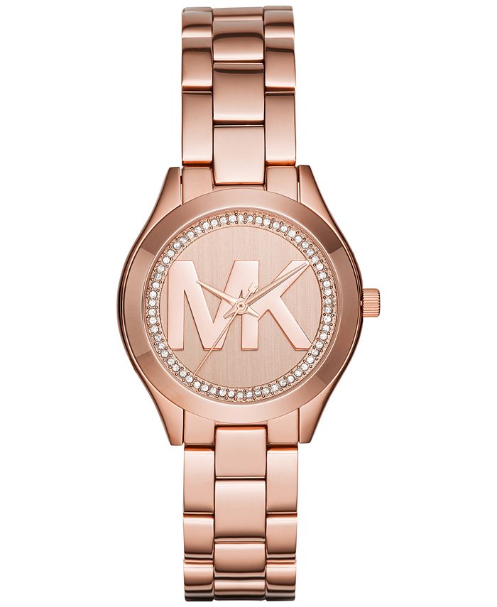 Michael Kors Women s Mini Slim Runway Rose Gold Tone Stainless